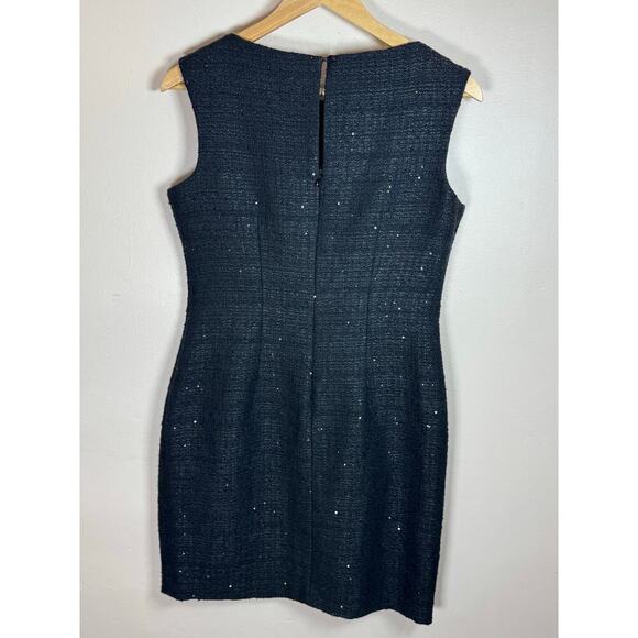 NWT Anne Klien Tweed Black Sequined Fitted Knee Length 4 Luxury Formal MSRP $149 - Picture 7 of 13